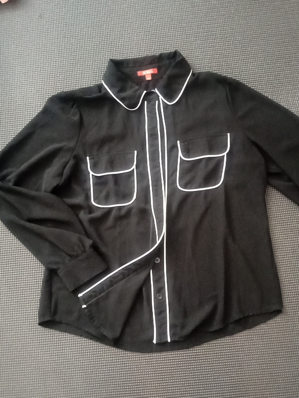 Windsor Black Shirt Jacket with White Piping